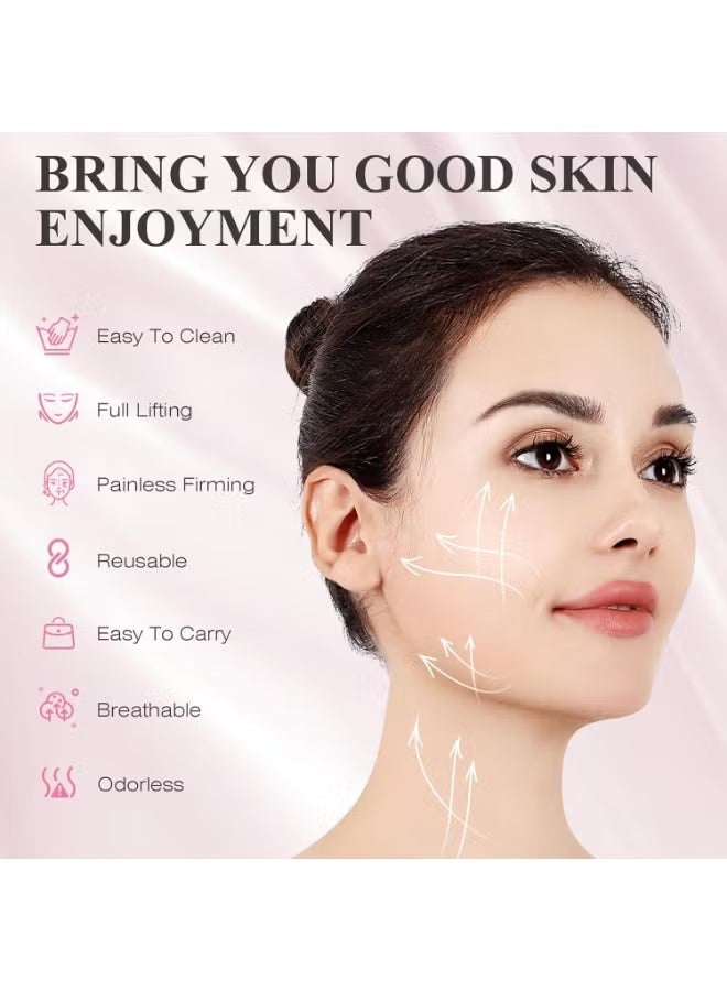 Soft & Adjustable Sleeping Chin Strap - Dual-Action for Jawline Shaping and Snoring Relief, Comfortable Night Wear for Enhanced Sleep & Contour (Pink) - Image 2